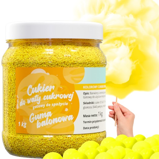 Farebný CUKOR NA PLÁVANIE CUKROVINY 1kg BALÓNOVÁ GUMA
