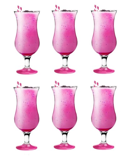 Koktejlový pohár s farebným dnom - fuchsiová, 420 ml