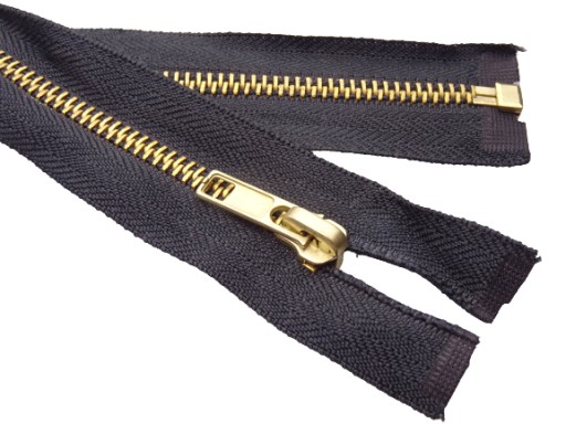 Kovový posuvný zámok, zips, 5 zlatých, 60 cm