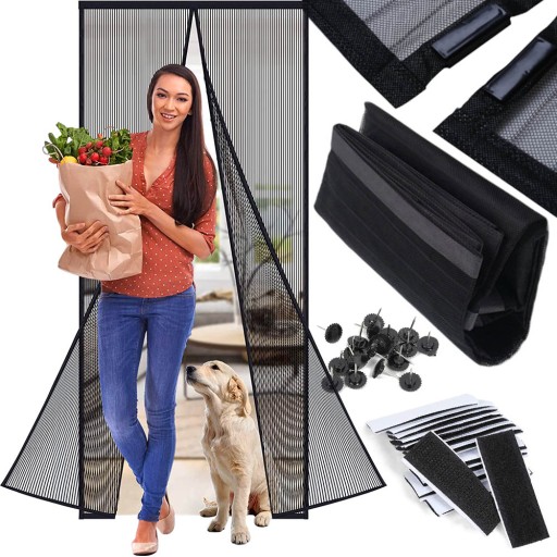 VEĽKÁ SIEŤ PROTI KOMÁROM OCHRANNÁ SIEŤ NA DVERE MAGNET NA KOMÁRE FLYS 210 x 120cm
