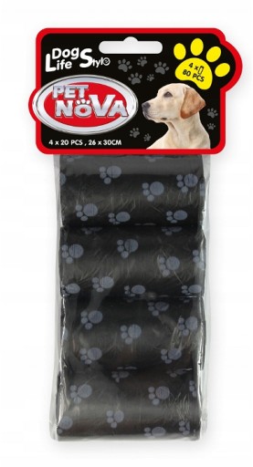 PET NOVA Dog Lifestyle vrecká na psie hovienka 4x20 ks