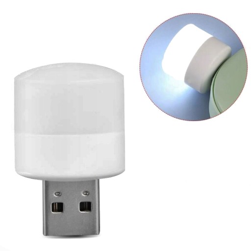 Mini USB LED lampa 5V 1W Nočné osvetlenie, studená biela