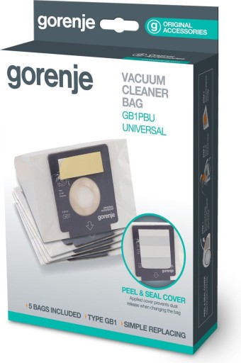 Originálne vrecká do vysávača Gorenje GB1PBU, papierové x 5 + filter