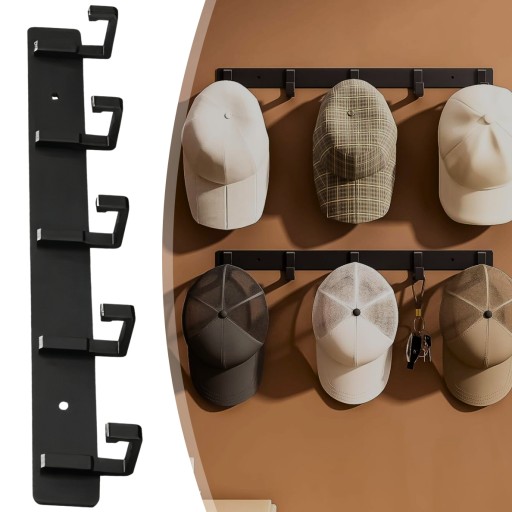 Kúpeľňový panel háčiky Vešiak Strong Black Wall Loft Závesná kúpeľňa