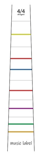 Nálepka s notami, ktorá vám pomôže naučiť sa hrať. 4/4 husle