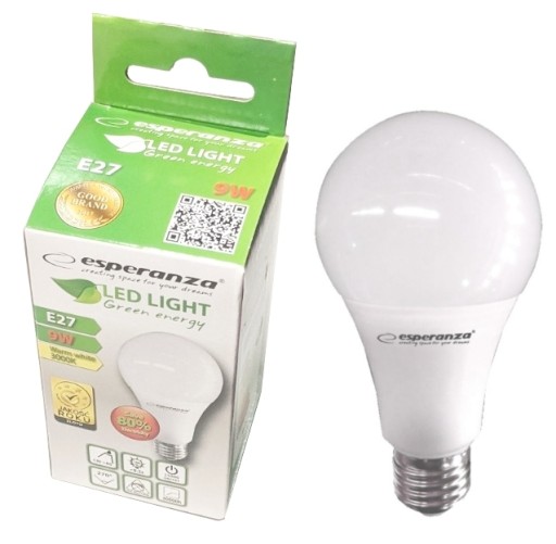 Esperanza LED guľová žiarovka E27 9W ~ 60W 740LM 230V