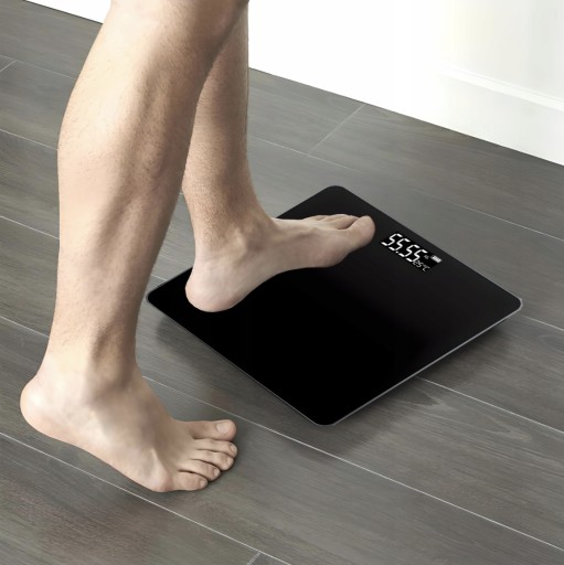 KÚPEĽŇOVÁ VÁHA ELEKTRONICKÁ SKLENENÁ LED SLIM PRECIZNÁ 180 KG + BATÉRIE