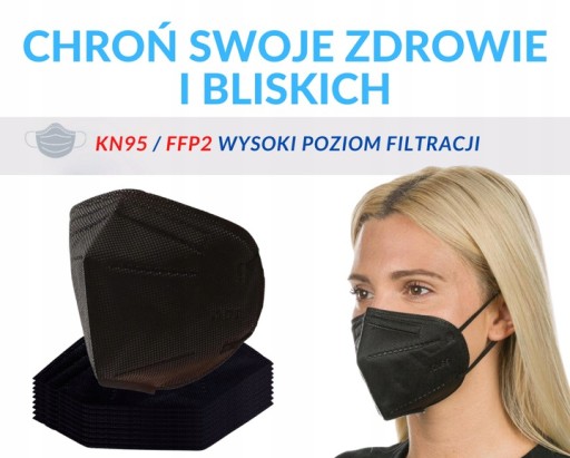 50 KS POLISH KN95 FPP2 ochranné masky - POĽSKÁ VÝROBA
