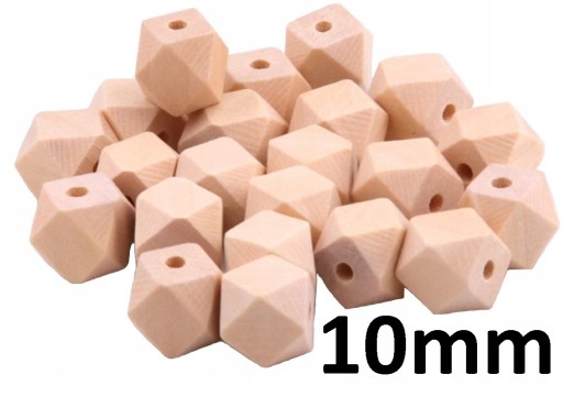 HEKS drevené korálky DIY handicraft 10mm 10ks