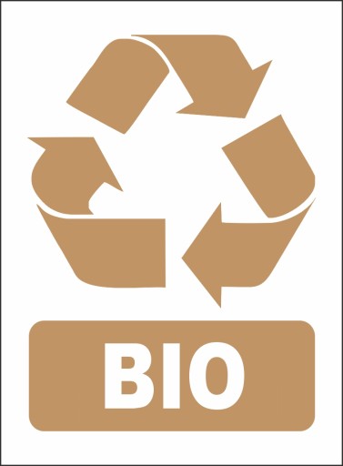 Recyklačná nálepka BIO ODPAD - 15x20 cm