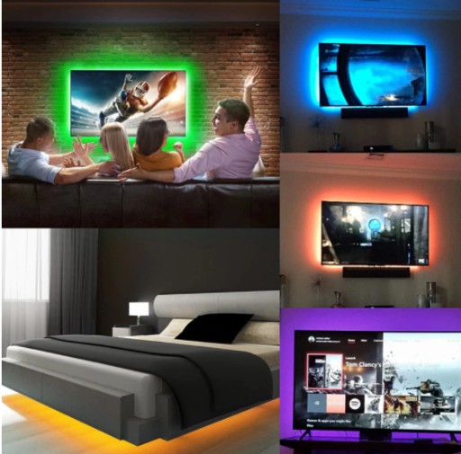 FAREBNÉ LED DO IZBY VODEODOLNÉ SMD RGB LED PÁS 5m FAREBNÉ + DIAĽKOVÉ OVLÁDANIE