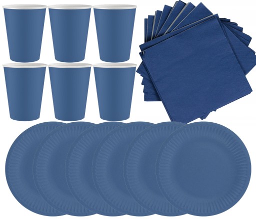 Set Párty taniere Poháre Obrúsky NAVY BLUE Modré narodeniny