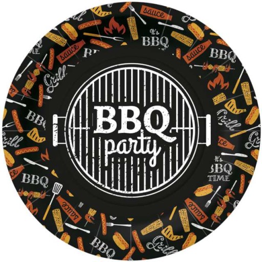 Jednorazové okrúhle PAPIEROVÉ TANIERE 23 cm Gril BBQ Party ODOLNÉ
