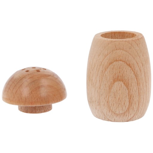 Drevená soľnička, korenička, nádoba na korenie MUSHROOM