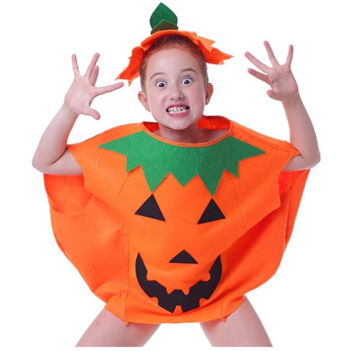 TEKVICOVÝ OUTFIT JEDNORÁZOVÝ HALLOWEEN TEKVICOVÝ KROJ VITAMÍNY JESEŇ + KLOBÚK