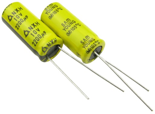 Elektrolytický kondenzátor 2200uF/10V LOW ESR SamYoung NXH 10x25mm / 4148