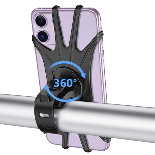 GUMOVÝ DRŽIAK NA TELEFÓN, SMARTFÓN, BICYKEL, MOTOR SKÚTRE, OTOČNÝ O 360°