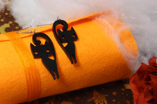 HALLOWEENSKÉ NÁUŠNICE Mačky, 2 ks