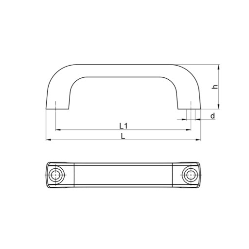 Oranžová rukoväť 160 mm s otvorom M8