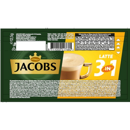 Kávový nápoj Jacobs Latte 3v1 12,5g káva 3v1