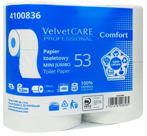 VELVET COMFORT toaletný papier 53m rolka 4ks 2W