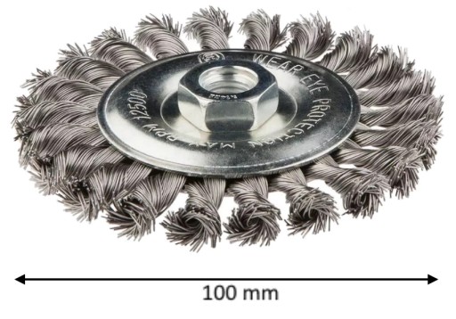 Drôtená kefa na brúsny kotúč so závitom 100 mm drôt 0,5 mm M14 Hoegert