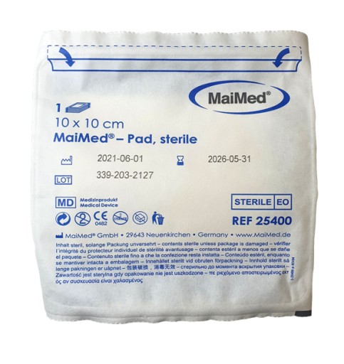 VYSOKO ABSORPČNÝ STERILNÝ KOMPRES 10X10 NEMECKY 1 KS