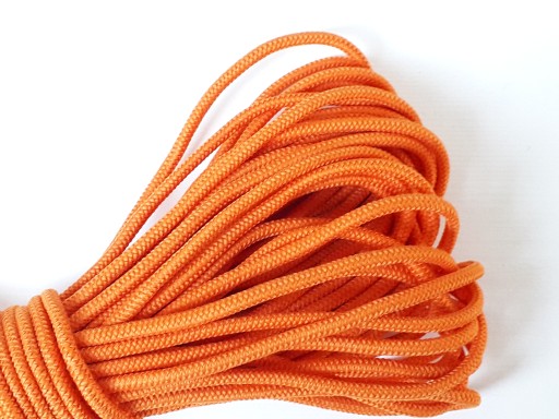 Okrúhla zapletaná guma, 3 mm, mäkká elastická, zapletená gumená šnúrka, 5 m, oranžová