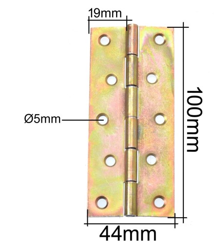 Pletený pánt 100 x 44 mm, pozinkovaný zlato, 10 ks