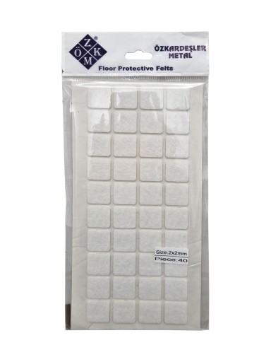 Plstené podložky na biele stoličky 2 x 2cm - 40 ks.