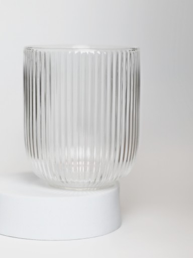 TEPELNE ODOLNÝ ryhovaný hrnček bez ucha JUSTINE GLASS 400 ml long drink