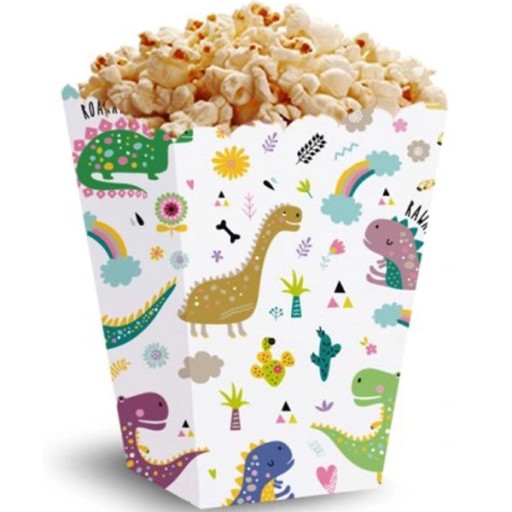Boxy DINOSAURS narodeninové lupienky sladkosti popcorn narodeninová PARTY DINO 3