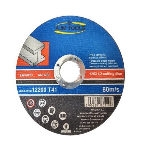Oceľový rezací kotúč na kov 5 ks 125x1,2 kotúče 125mm AJM TOOLS kov