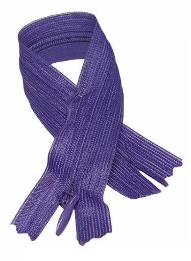 Skrytý zips pevný fialový 1 22 cm