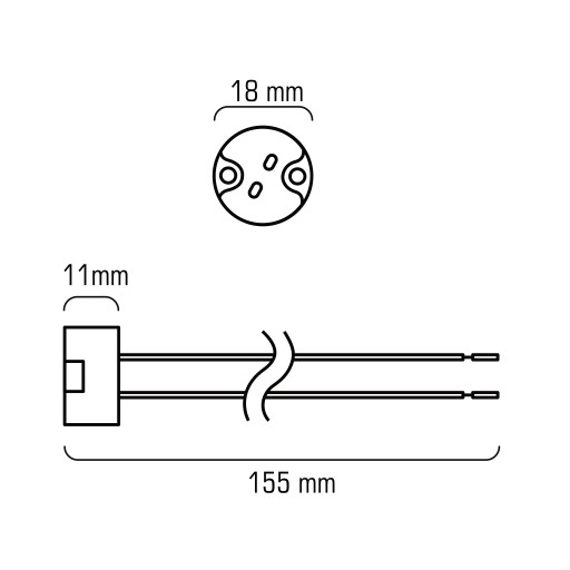 Držiak pripojovacej objímky pre LED žiarovku GU5.3