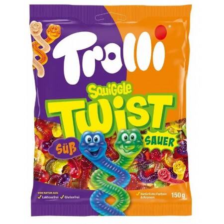 Z NEMECKA Trolli Squiggle Twist Suss & Sauer Jelly fazuľa 150 g