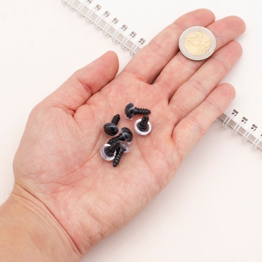 Bezpečné oči pre hračky plastové 12 mm 25 párov