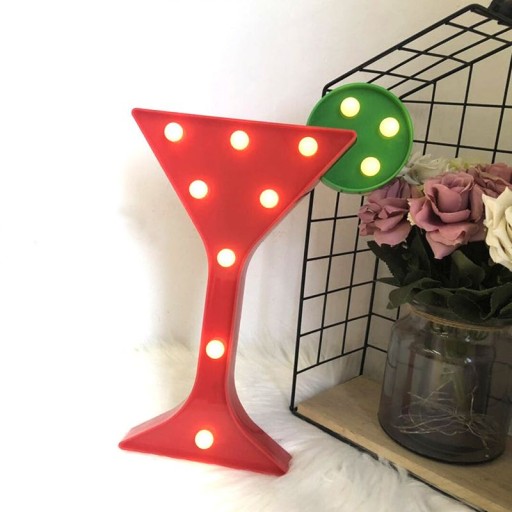 Dekoratívna LED lampa - pohár vína