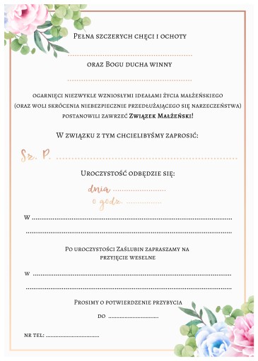 SVADOBNÉ POZVÁNKY NA SVADBU Rose Gold Harmonia