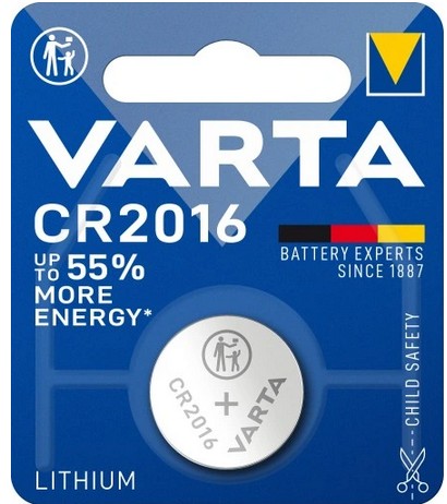 1x VARTA CR2016 lítiová batéria 2016 3V - 1 ks