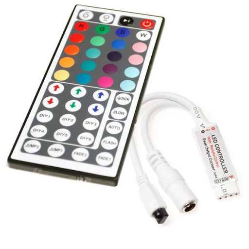 72W RGB LED ovládač ovládač, IR 44p MINI diaľkový ovládač