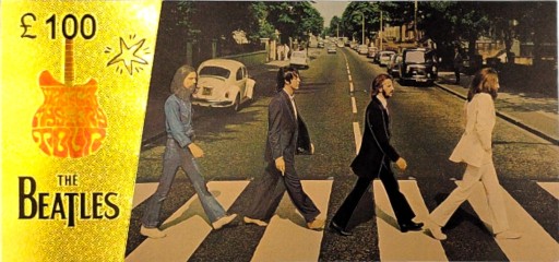 Jedinečný darček zberateľských bankoviek s pozlátenými bankovkami THE BEATLES