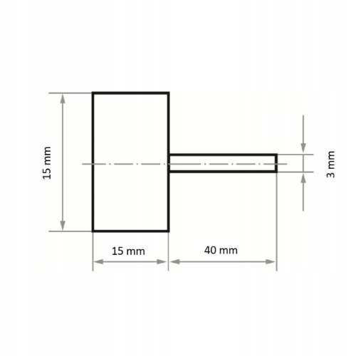 Lamelový brúsny kotúč, malý, miniatúrna stopka, fi. 15 x 15 x 3 g. 80 NK
