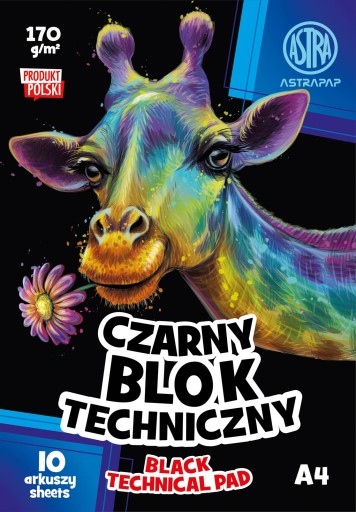 Astra technický blok čierny A4 170g 10 listov