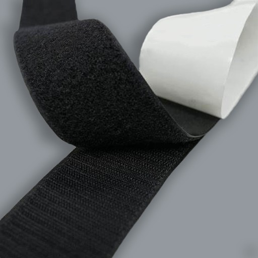 Samolepiaci suchý zips na moskytiéru, silná páska 16mm, SET 1 meter - ČIERNA