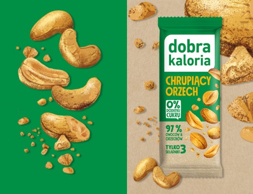 Fit zdravá tyčinka Chrumkavé orechy Datle Bez cukru VEGE Dobrá kalória