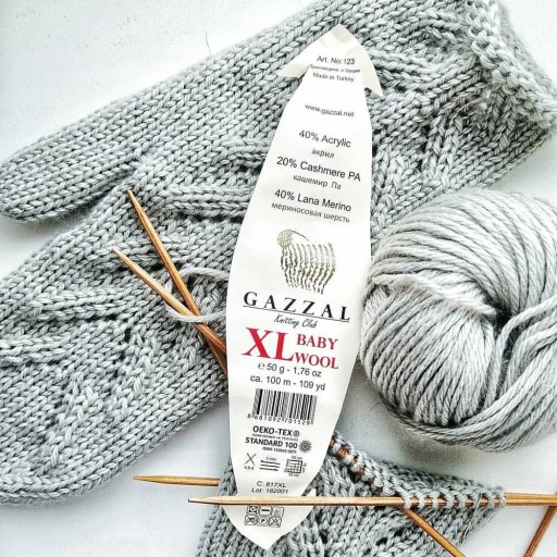 Priadza z bielej vlny Gazzal BABY WOOL XL - 801