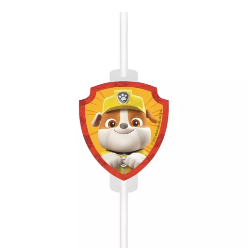 Papierové slamky so záchranným medailónom Paw Patrol