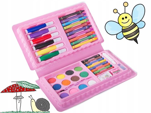 Pastelky, farby, fixky, výtvarná sada 42 kusov na maľovanie v krabičke