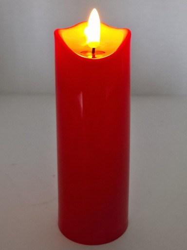 VLOŽKA SVIEČKY DO JÚRA, ČERVENÁ, EFEKT PLAMEŇA, 15cm, PRE DEKORDY NA AKUMULÁTORY